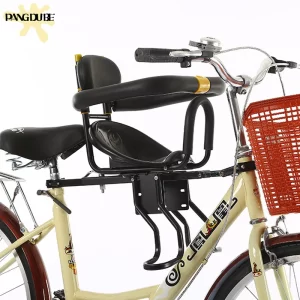 PANGDUBE Universal Front Bike Child Seat Adjustable Baby Bicycle Carrier with Safety Belt Foldable Kids Cycle Seat for Mountain