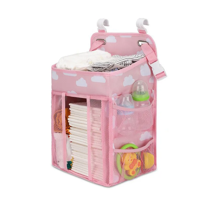 PANGDUBE Baby Diaper Stackers & Caddies Hanging Diaper Bag for Crib Diaper Organizer for Baby Thing Baby Bed Hanging Storage Bag - Image 2