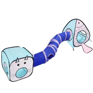 3 in 1 Wear-resistant Cat Play Tunnel Collapsible Cat Tunnel Cat Tube Toys for Cats Guinea Pig Rabbits Tent Cat Supply