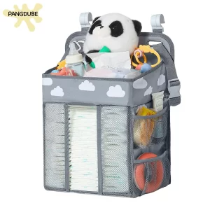 PANGDUBE Baby Diaper Stackers & Caddies Hanging Diaper Bag for Crib Diaper Organizer for Baby Thing Baby Bed Hanging Storage Bag